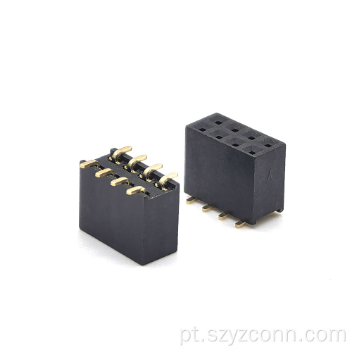 Conector fêmea SMT 8P do cabeçalho do passo de 2,54 mm
